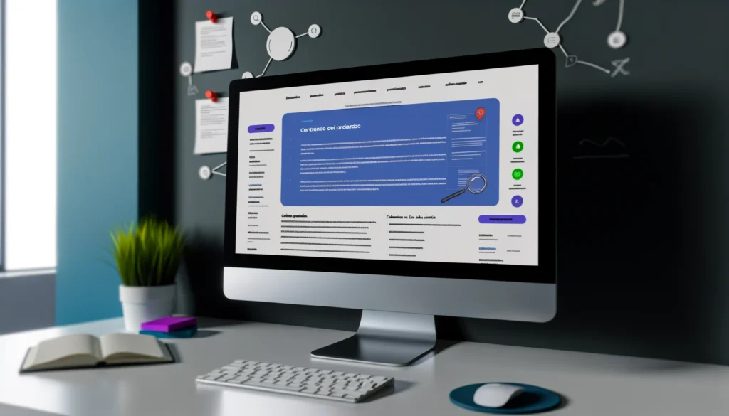 Una pantalla de computadora mostrando un sitio web con contenido relevante y atractivo, iluminando el camino para un mejor SEO.